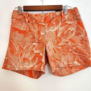 NWT The Limited Drew Fit Orange Floral High Rise Shorts